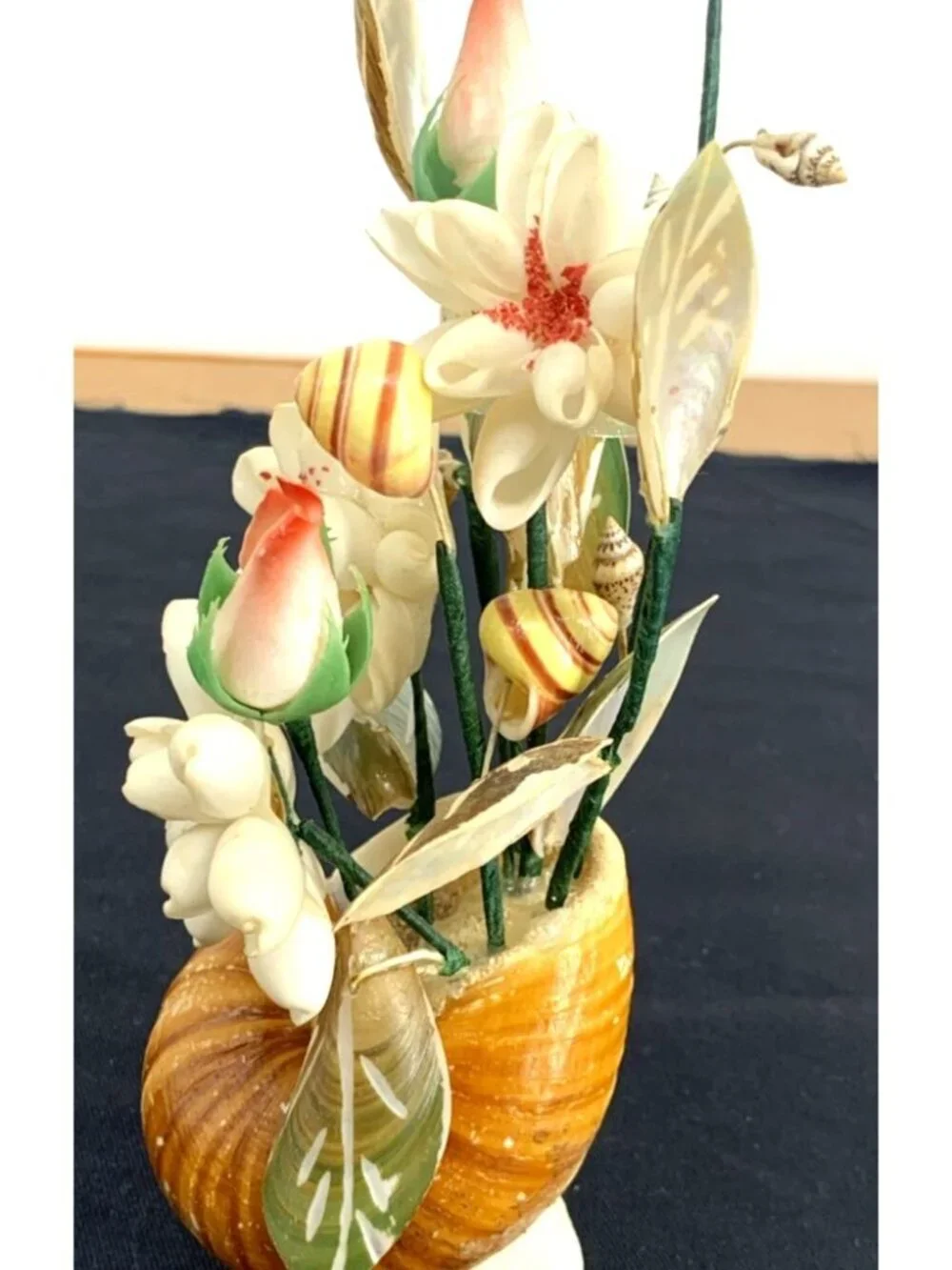Seashell Flower Bouquet Table Top Hand made 8